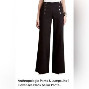 Anthropologie Elevenses Black Sailor Pants